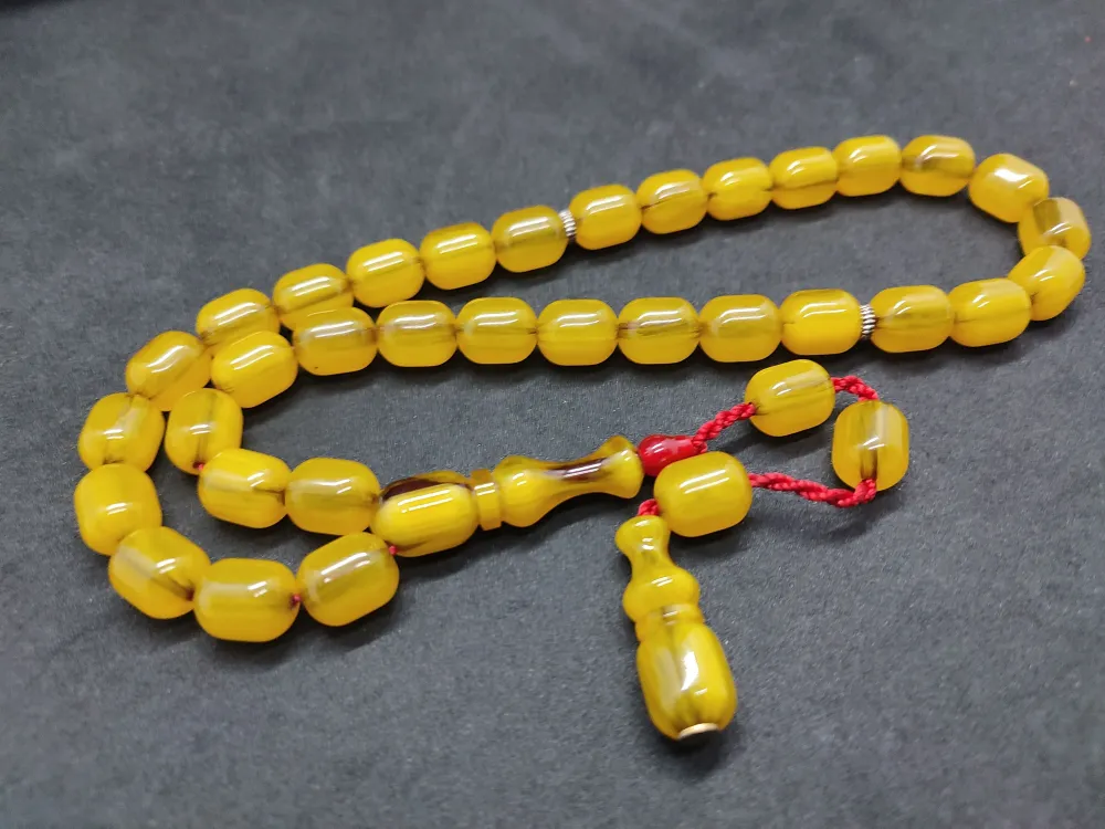 Zeyzun Usta Eseri̇ (İmza Çi̇vi̇ Ara Pulları Gümüş) Sıkma Kehri̇bar küçük resim 2