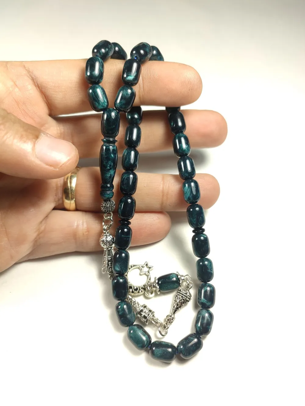 Gümüş Kaplama Püskül Kombi̇nli̇ İthal Galali̇t küçük resim 5