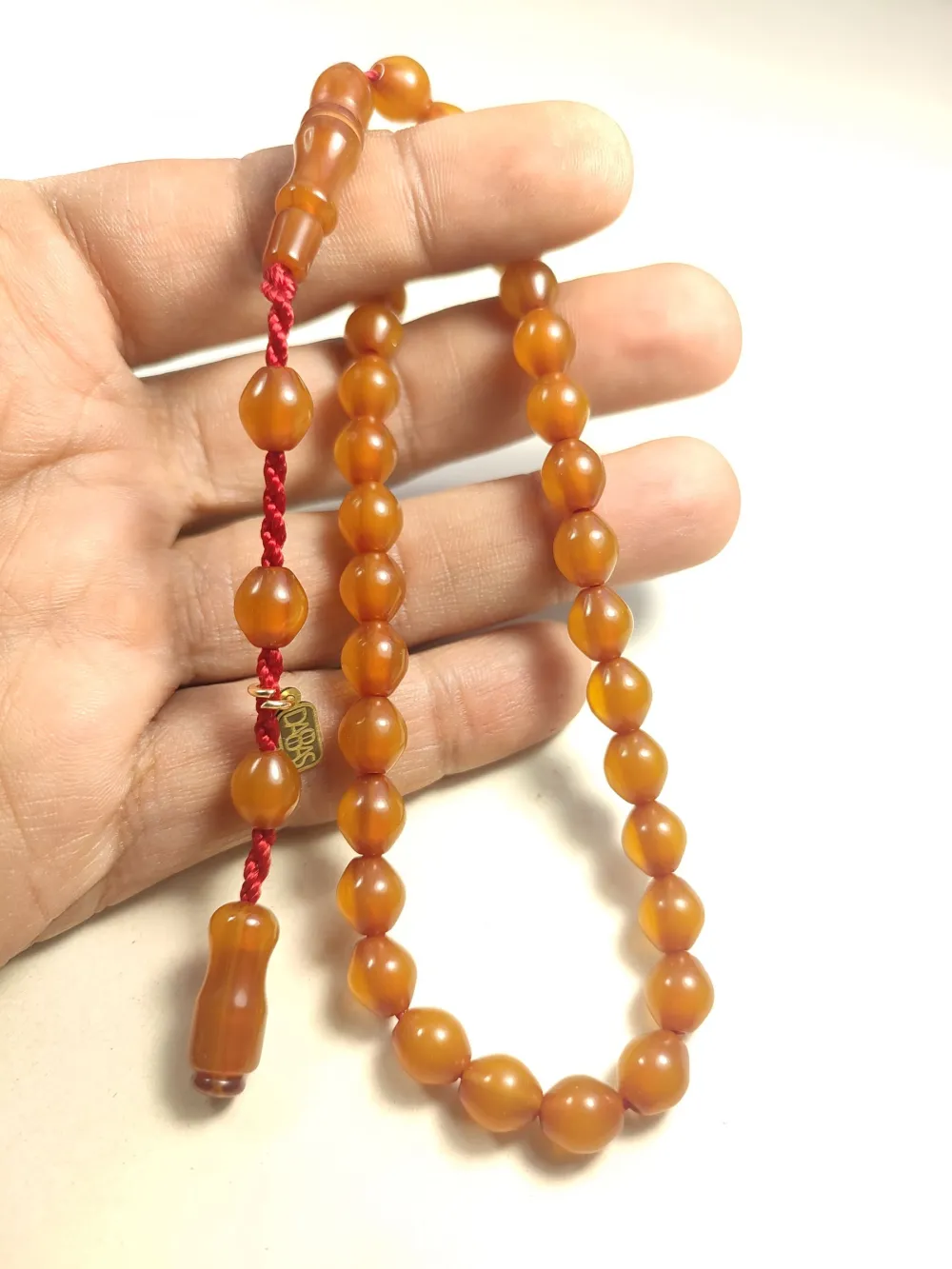 Muhammed Dabbas Usta İşi̇ İmzalı Anti̇k Model Bi̇lek Boy Sıkma Kehri̇bar küçük resim 5