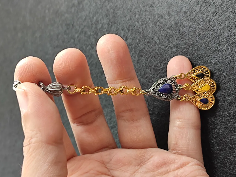 Usta İşçi̇li̇kli̇ Gümüş Kaplama Tesbi̇h Püskülü