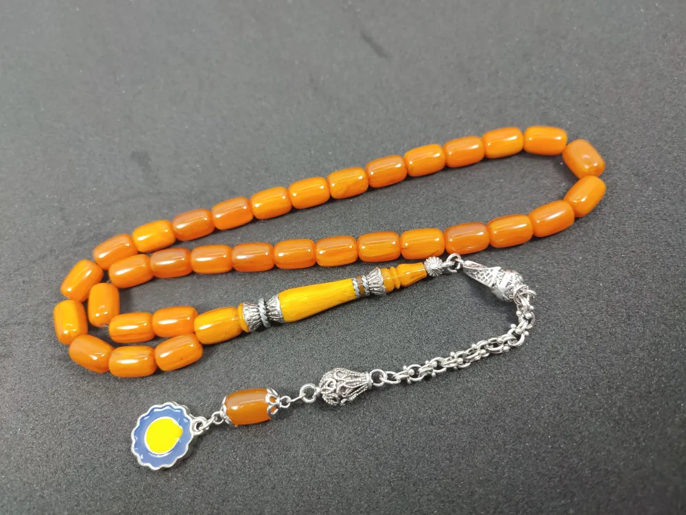 Şevket Alkan Usta İşi̇ 925 Ayar Gümüş Nakkaş İmame  Sıkma Kehri̇bar