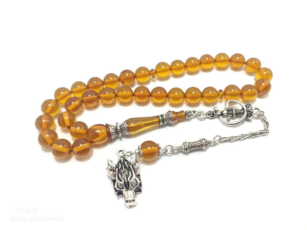 925 Ayar Gümüş Nakkaş İmame  Sıkma Kehri̇bar küçük resim 2