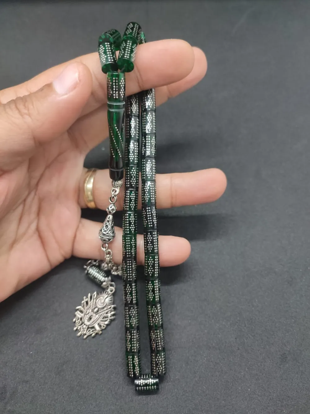 Emrah Baran Usta İşi̇ 925 Ayar Gümüş Çakımlı (10.000 Çakım) Ateş-İ Kehri̇bar küçük resim 4