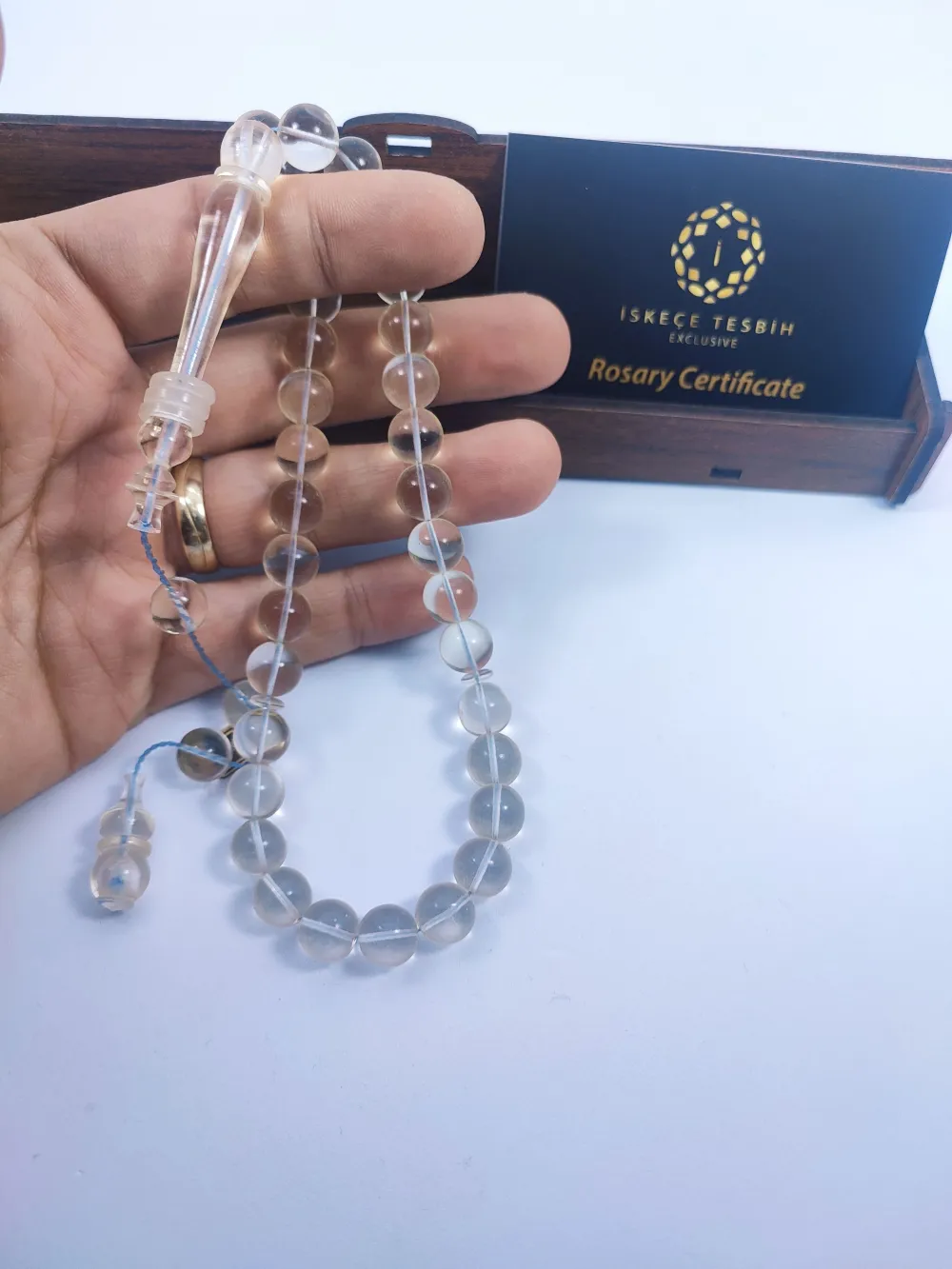 İskeçeli̇ Cemi̇l Usta Eseri̇ 22.50 Gr. Halkalı İmame 0.6 Deli̇m Şeffaf Su Damlası küçük resim 4