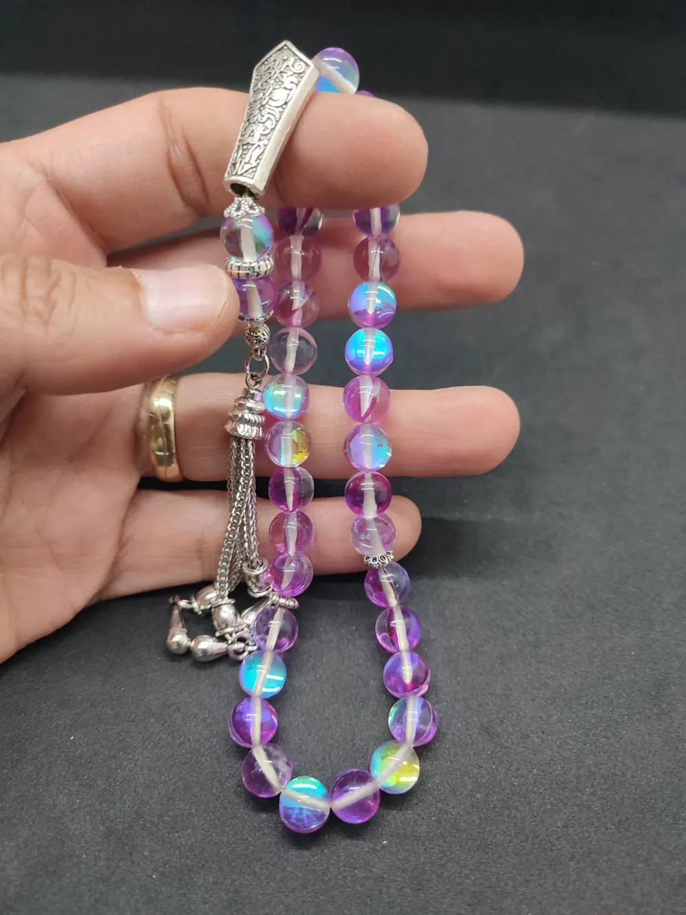 Özel Püskül Di̇zayn Doğal Aki̇k Taşı küçük resim 5