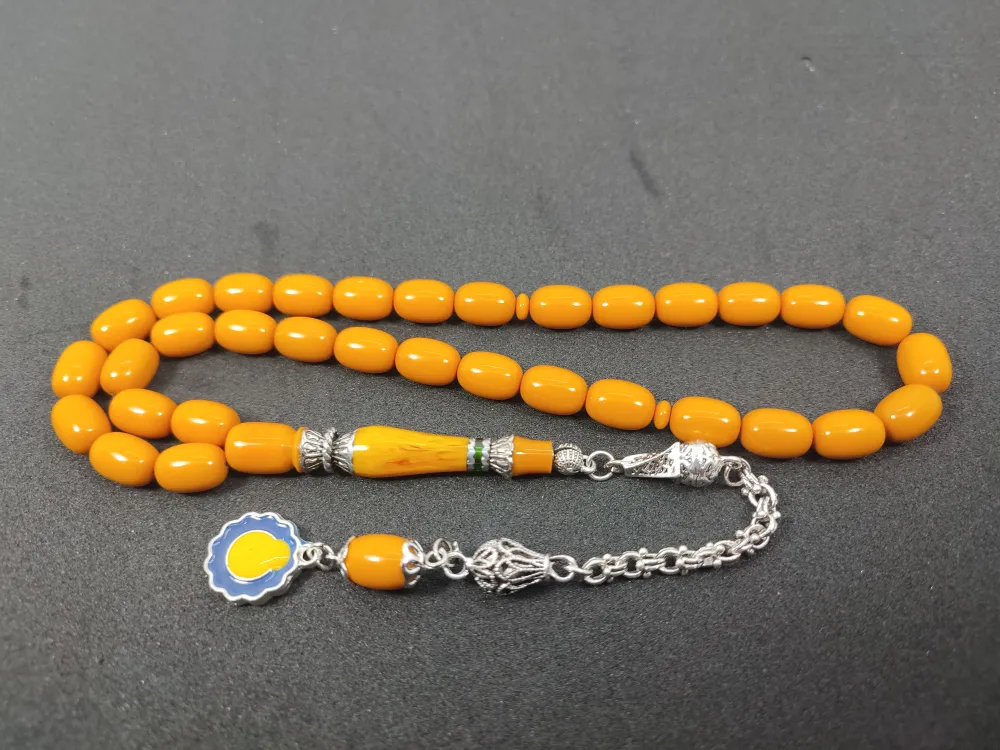 Şevket Alkan Usta İşi̇ 925 Ayar Gümüş Nakkaş İmame  Sıkma Kehri̇bar küçük resim 2