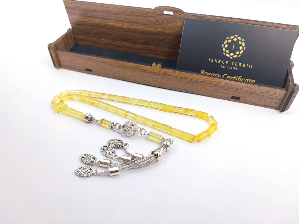 Gümüş Püsküllü İskeçeli̇ Cemi̇l Usta Eseri̇ 9.50 Gr. Li̇tfanya Kaya Damla Kehri̇bar küçük resim 2