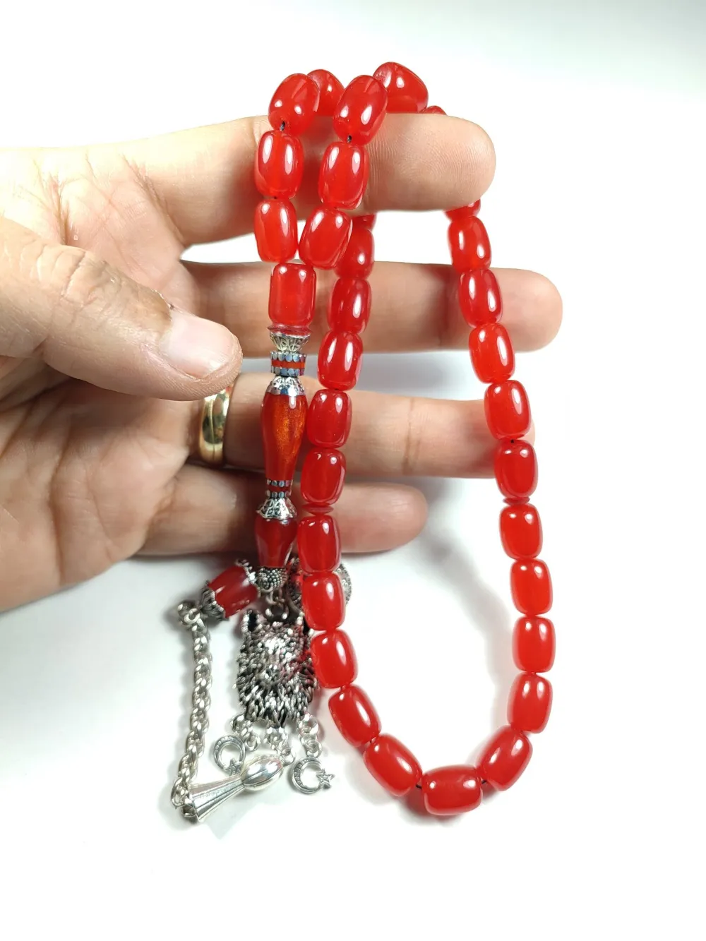 Gümüş Kaplama Püsküllü  Gümüş Nakkaş İmame Ateş-İ Kehri̇bar küçük resim 5