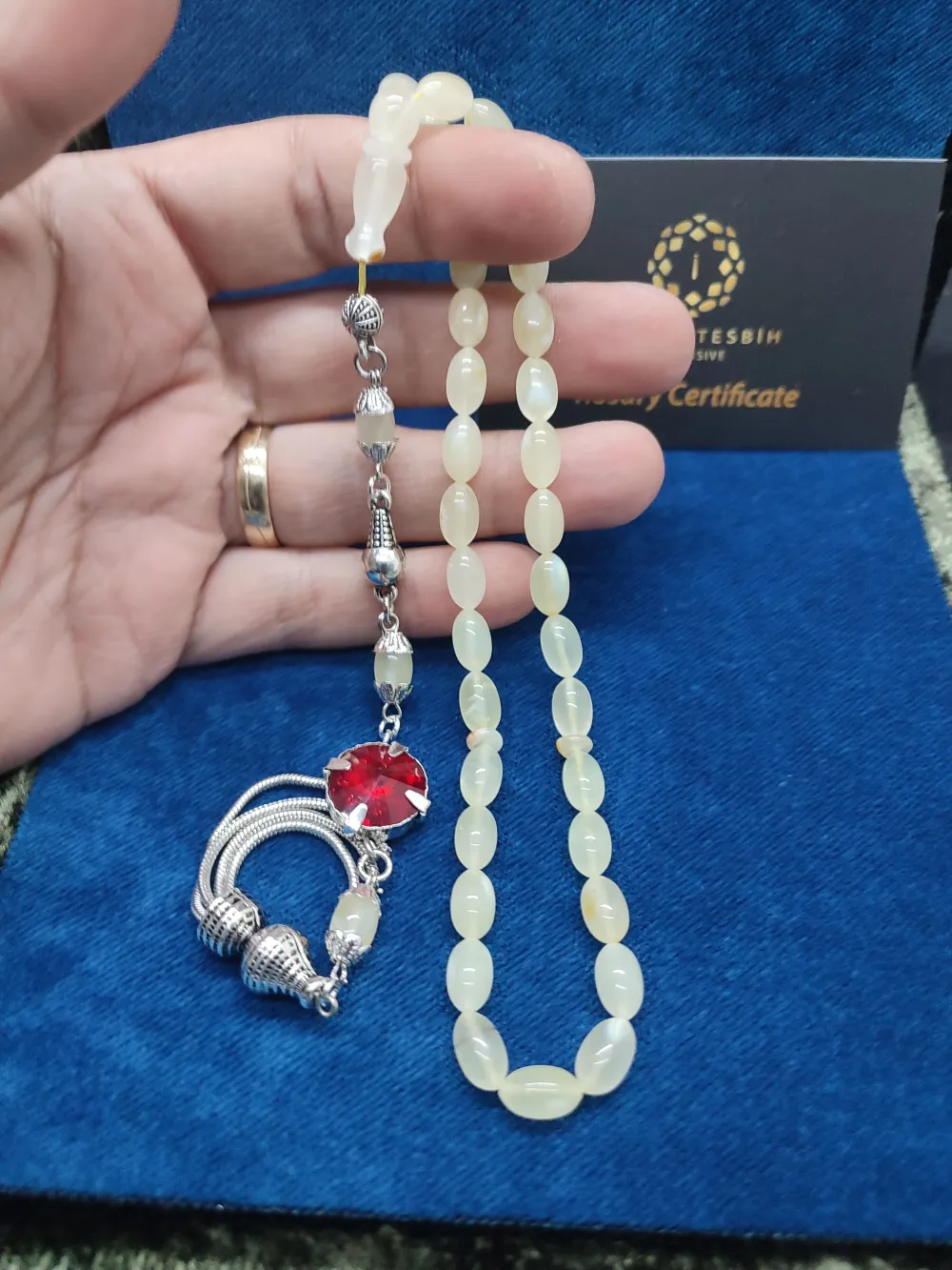 Ahşap Kutulu 475 Ayar Gümüş Püsküllü Kali̇ngrad Kaya Damla 8.32 Gr. küçük resim 4