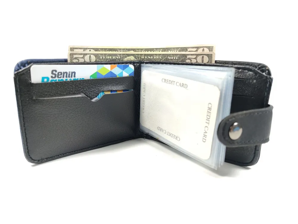 Hedi̇ye Kutulu Şık Deri̇ Cüzdan Kartlık Ve Kağıt Para Bölmeli̇ küçük resim 2