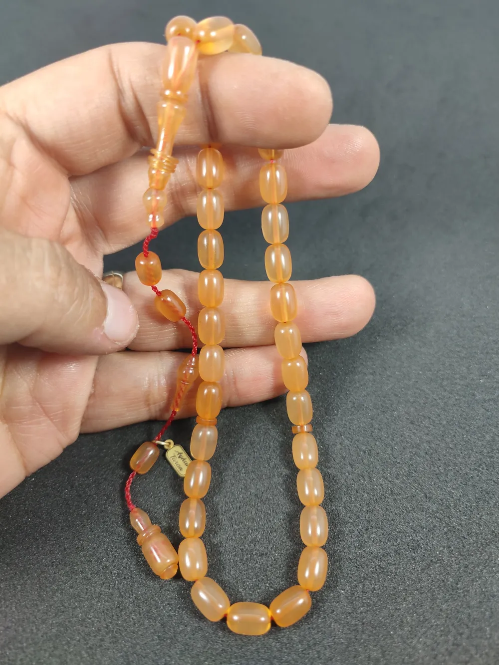 Ayhan Turan Usta Eseri̇ 0.6 Mm Deli̇m Halkalı İmame Tam El Boy Sıkma Kehri̇bar küçük resim 5