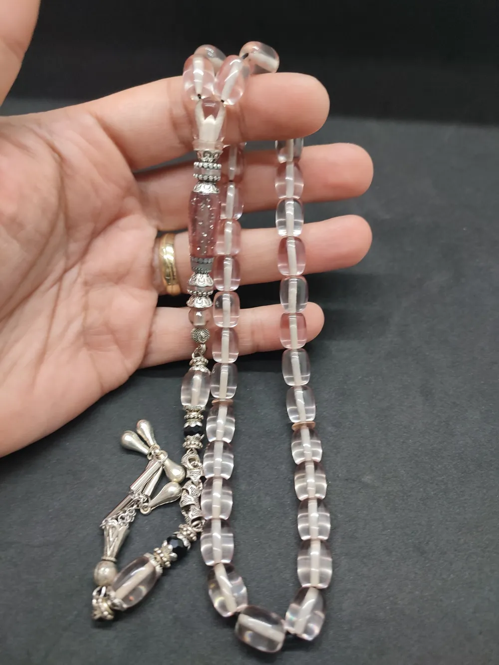 Şevket Alkan Usta Eseri̇ Gümüş Nakkaş İşlemeli̇ Alman Oyun Zar Kehri̇barı küçük resim 4