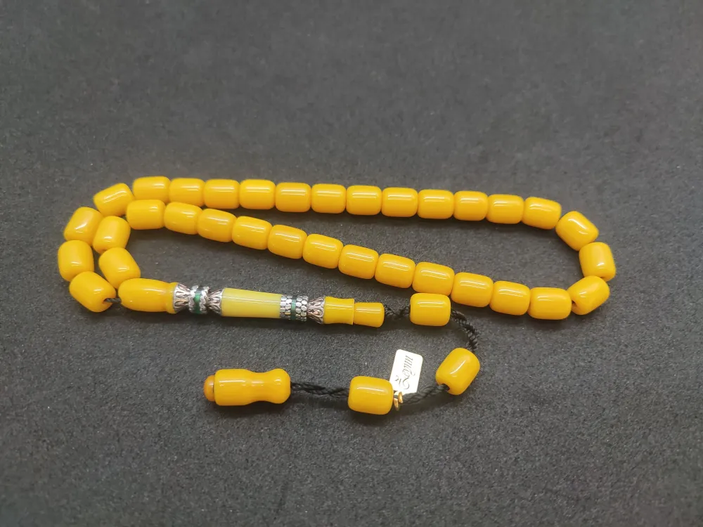 Zeyn Usta Eseri̇ Gümüş Nakkaş El Boy Sıkma Kehri̇bar küçük resim 3