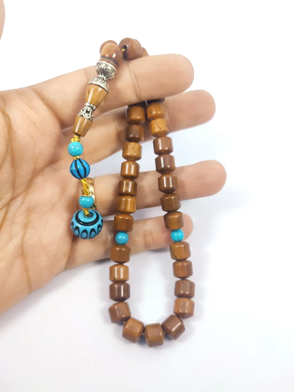 Hali̇l Hi̇lmi̇ Usta Eseri̇ 925 Ayar Gümüş Nakkaş Ari̇zona Fi̇ruze Kombi̇nli̇  Kuka küçük resim 4