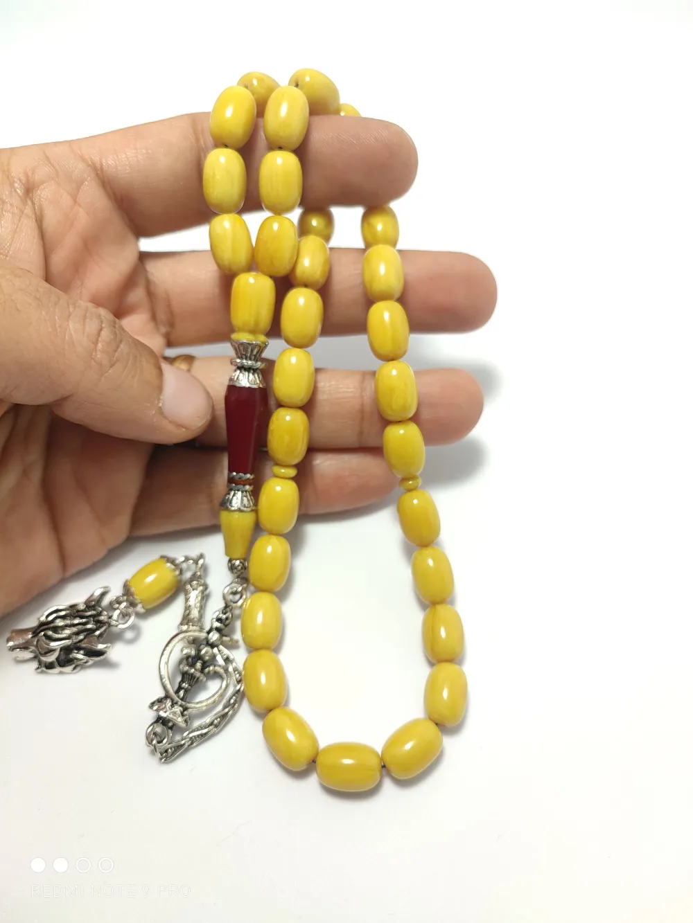 925 Ayar Gümüş Nakkaş İmame  Sıkma Kehri̇bar küçük resim 5