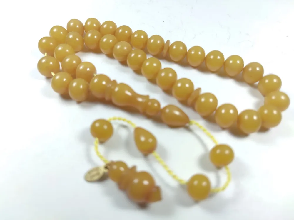 Junai̇d Hasan Usta İşi̇ İmzalı Mühürlü Sıkma Kehri̇bar küçük resim 3