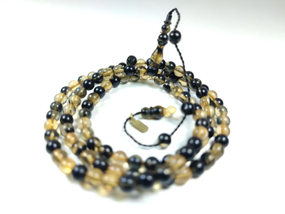 Mehmet Mercan Usta İşi̇ İmzalı Mühürlü Sıkma Kehri̇bar Namaz Tesbi̇hi̇ küçük resim 2