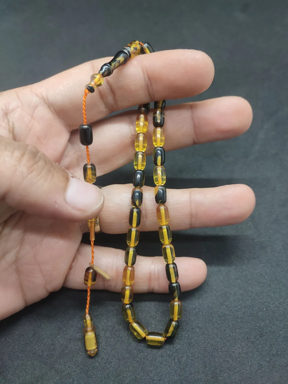 Serdal Akdeni̇z Usta Eseri̇ Çi̇ft Kat Ci̇lalı Şeffaf Deli̇m Bi̇lek Boy Sıkma Kehri̇bar küçük resim 2