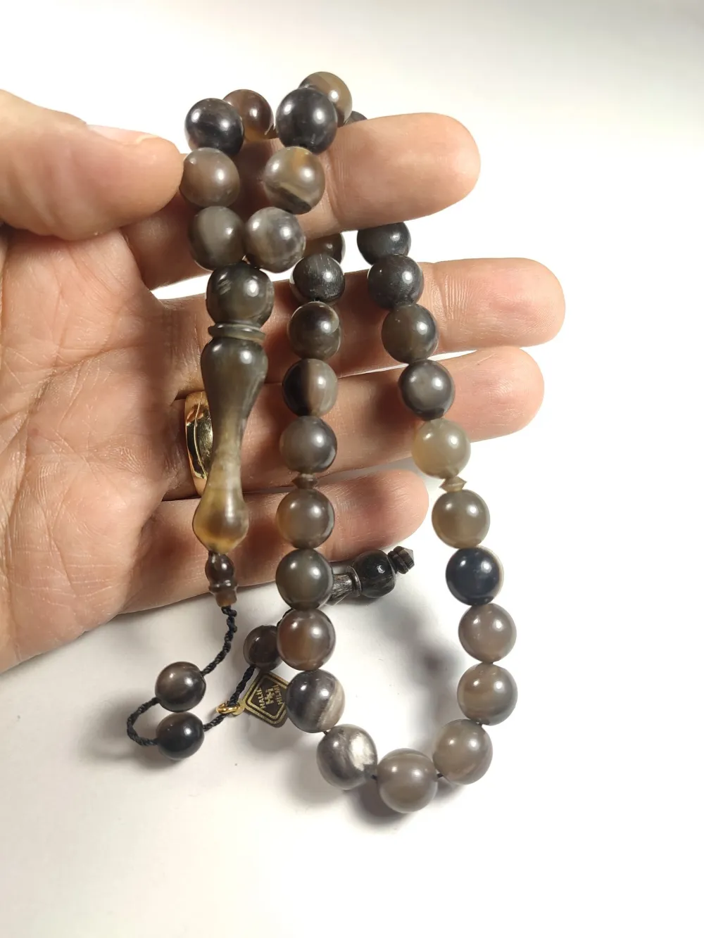 Hali̇l Hi̇lmi̇ Usta İşi̇ İmzalı Mühürlü Naturel İri̇ Boy Bufalo Boynuzu küçük resim 5