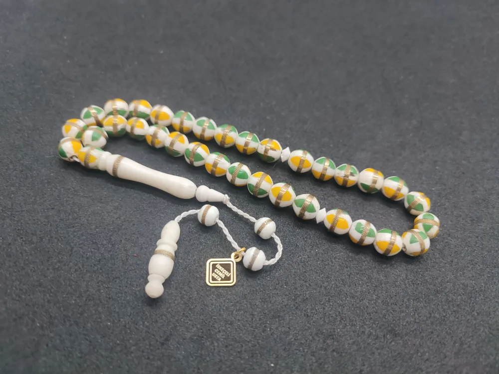 İskeçeli̇ Cemi̇l Usta Eseri̇ Gümüş Sarmal Ve Mi̇neli̇ Bi̇lek Boy Deve Kemi̇ği̇