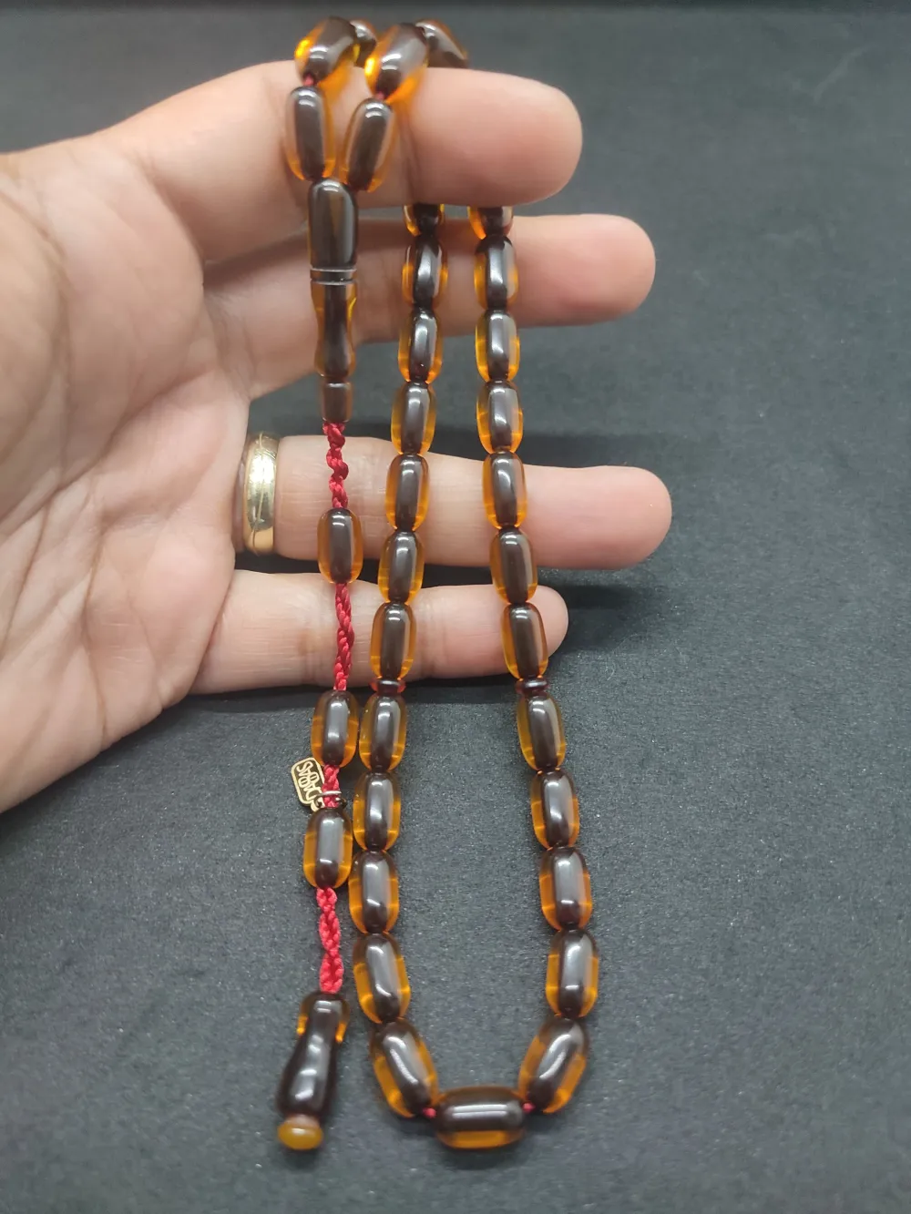 Dabbas Usta Eseri̇ İmzalı El Boy Alman Faturan Sıkma Kehri̇bar küçük resim 4