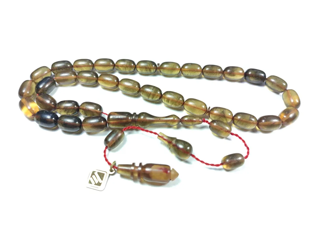 İskeçeli̇ Cemi̇l Usta İşi̇ İmzalı  İnci̇ Si̇yahı Ateş Kehri̇bar