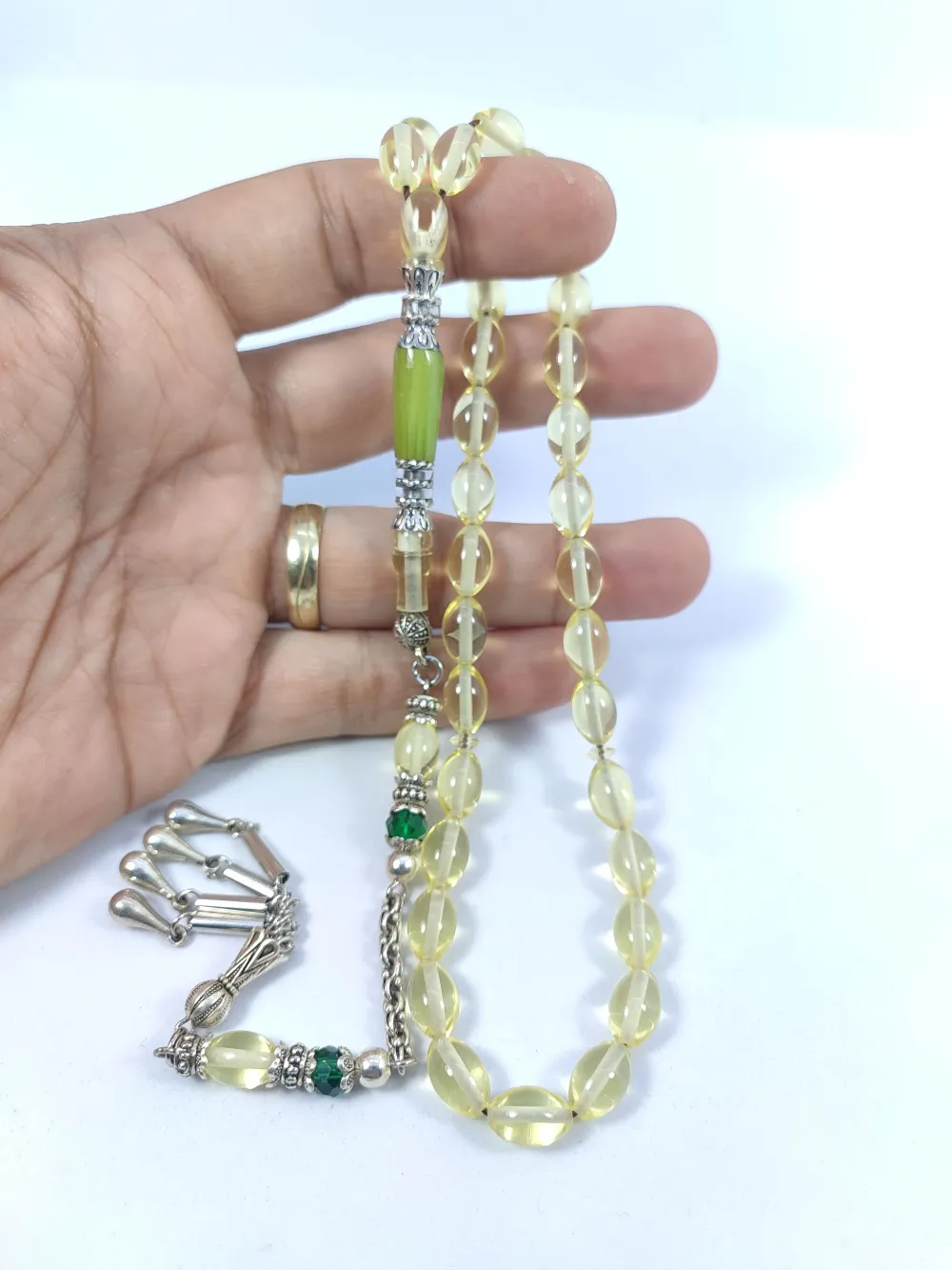 Şevket Alkan Usta Eseri̇ Gümüş Nakkaş İşlemeli̇ Zar  Kehri̇bar küçük resim 4