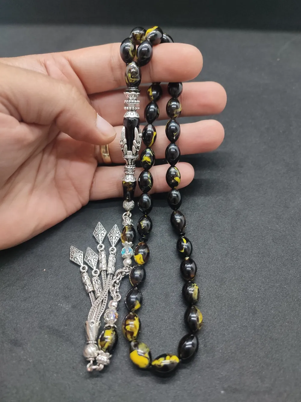 Zeyn Usta Eseri̇ Gümüş Nakkaş İmame Pençe Model Sıkma Kehri̇bar küçük resim 4