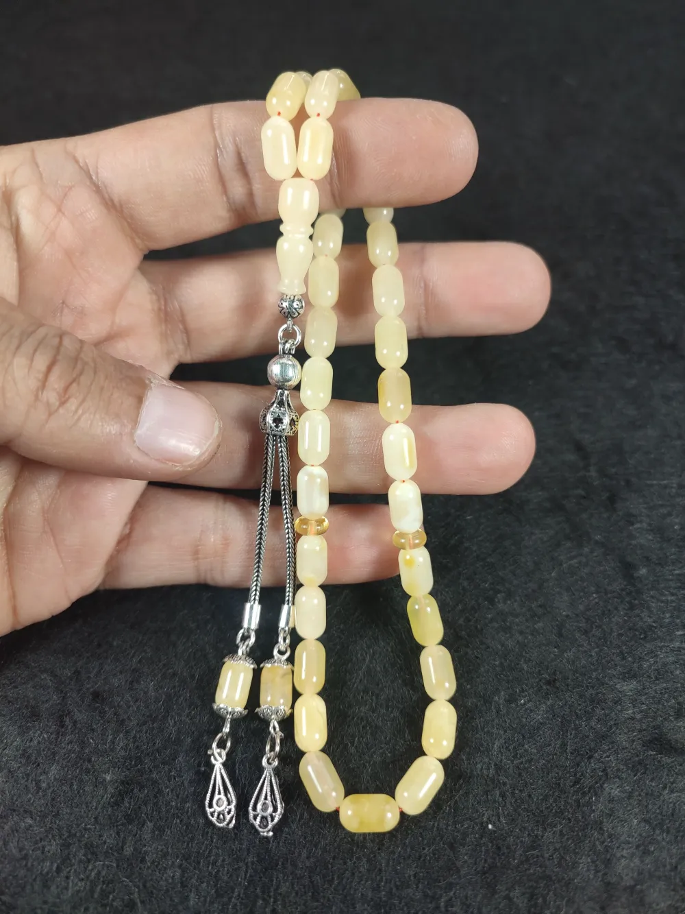 Gümüş Püsküllü 9.80 Gr. Orji̇nal Krali̇çe Baltık Kaya Damla Kehri̇bar küçük resim 5