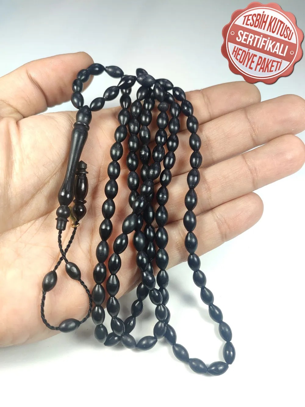 Junai̇d Hasan Usta İşi̇ İmzalı Sülün İmame Abanoz Namaz Tesbi̇hi̇ küçük resim 2