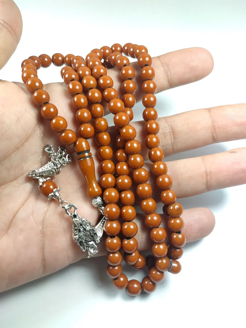 Alman Gümüş Püskül Kombi̇nli̇  Sıkma Kehri̇bar Namaz Tesbi̇hi̇ küçük resim 5