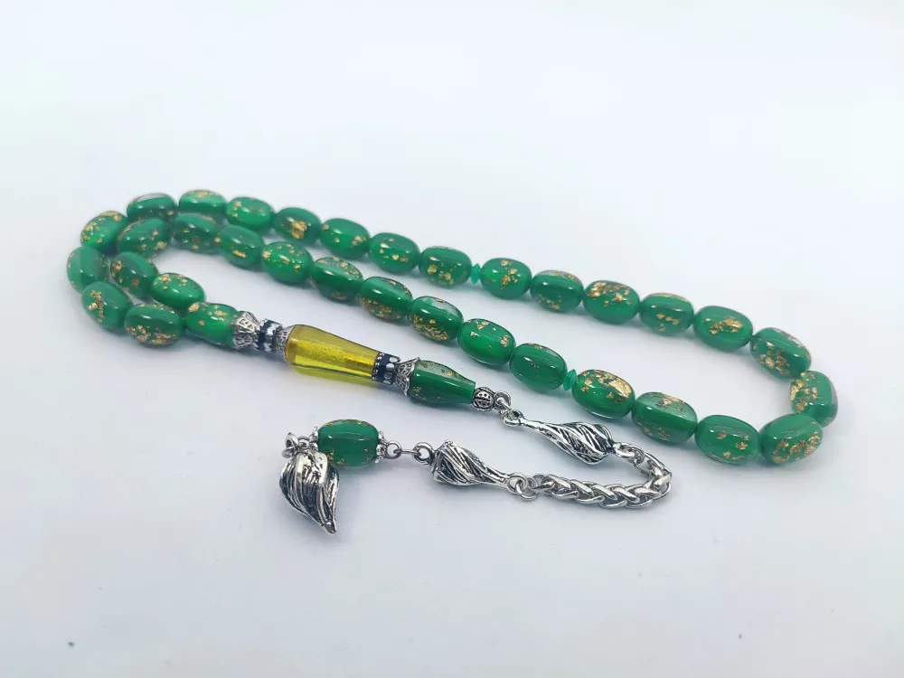 925 Ayar Gümüş Nakkaş Çi̇ft Kat Torna Çi̇ft Ci̇lalı Altın Varaklı Ateş Kehri̇bar