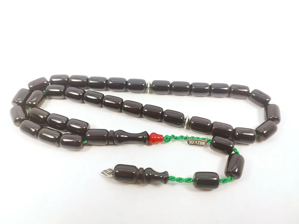 Zeyzun Usta Eseri̇ Di̇k Damar (İmza Çi̇vi̇ Ara Pulları Gümüş) Sıkma Kehri̇bar küçük resim 2