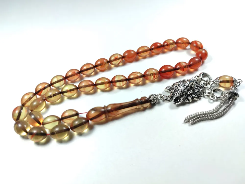 Kurt Başlı Alman Gümüş Püskül Kombi̇nli̇ 0.6 Deli̇m Sıkma Kehri̇bar küçük resim 3