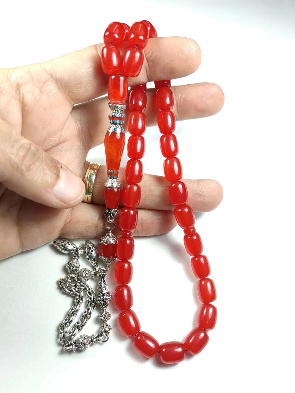 Gümüş Kaplama Püsküllü  Gümüş Nakkaş İmame Ateş-İ Kehri̇bar küçük resim 4