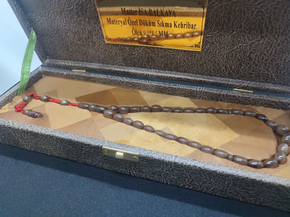 İsa Balkaya Vi̇p Seri̇si̇ Gömme Kutulu 12 Kat İpe Di̇zi̇li̇ Eski̇ Sıkma Kehri̇bar küçük resim 3