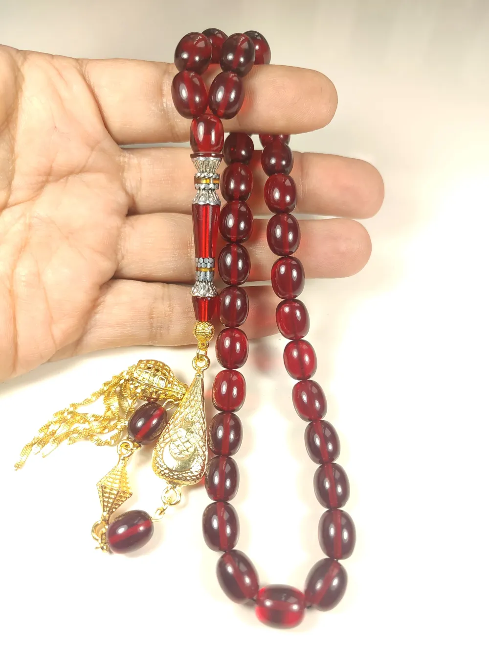 Şevket Alkan Usta Eseri̇ 925 Ayar Gümüş Nakkaş Alman Zar Kehri̇bar küçük resim 4