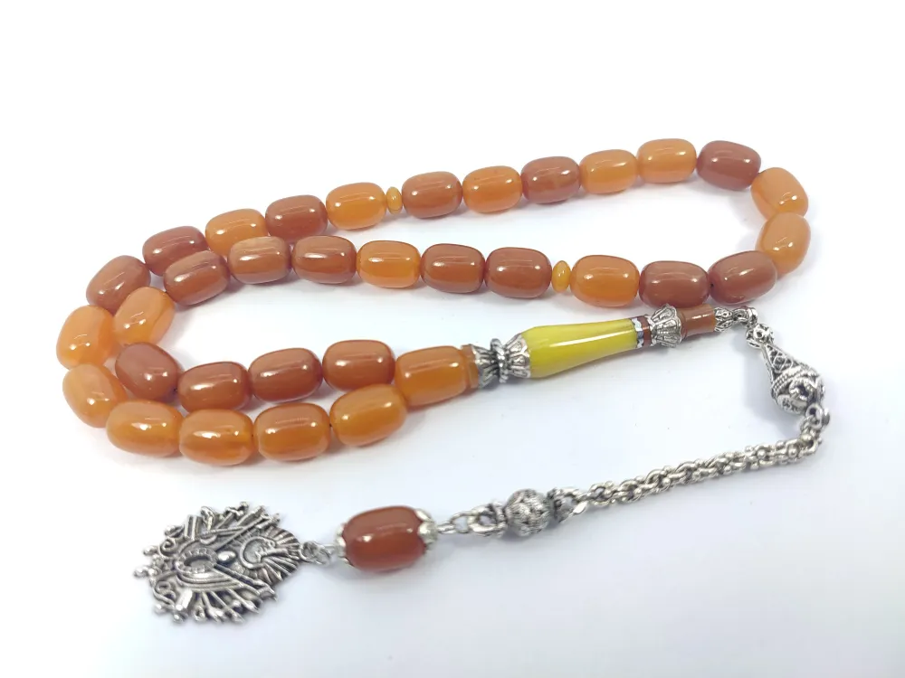 Şevket Alkan Usta İşi̇ 925 Ayar Gümüş Nakkaş İmame  Sıkma Kehri̇bar