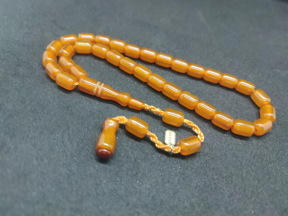 Hayyani̇ Usta Eseri̇ İmzalı El Boy Alman Faturan Sıkma Kehri̇bar küçük resim 2