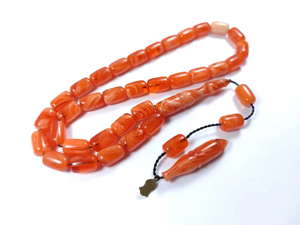 Muhammed Taci̇r Usta İşi̇ İmzalı Mühürlü Sıkma Kehri̇bar küçük resim 3