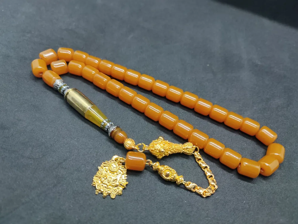 İmame Mermi̇ Kovanı Ve Gümüş Nakkaş Kombi̇nli̇ Sıkma Kehri̇bar