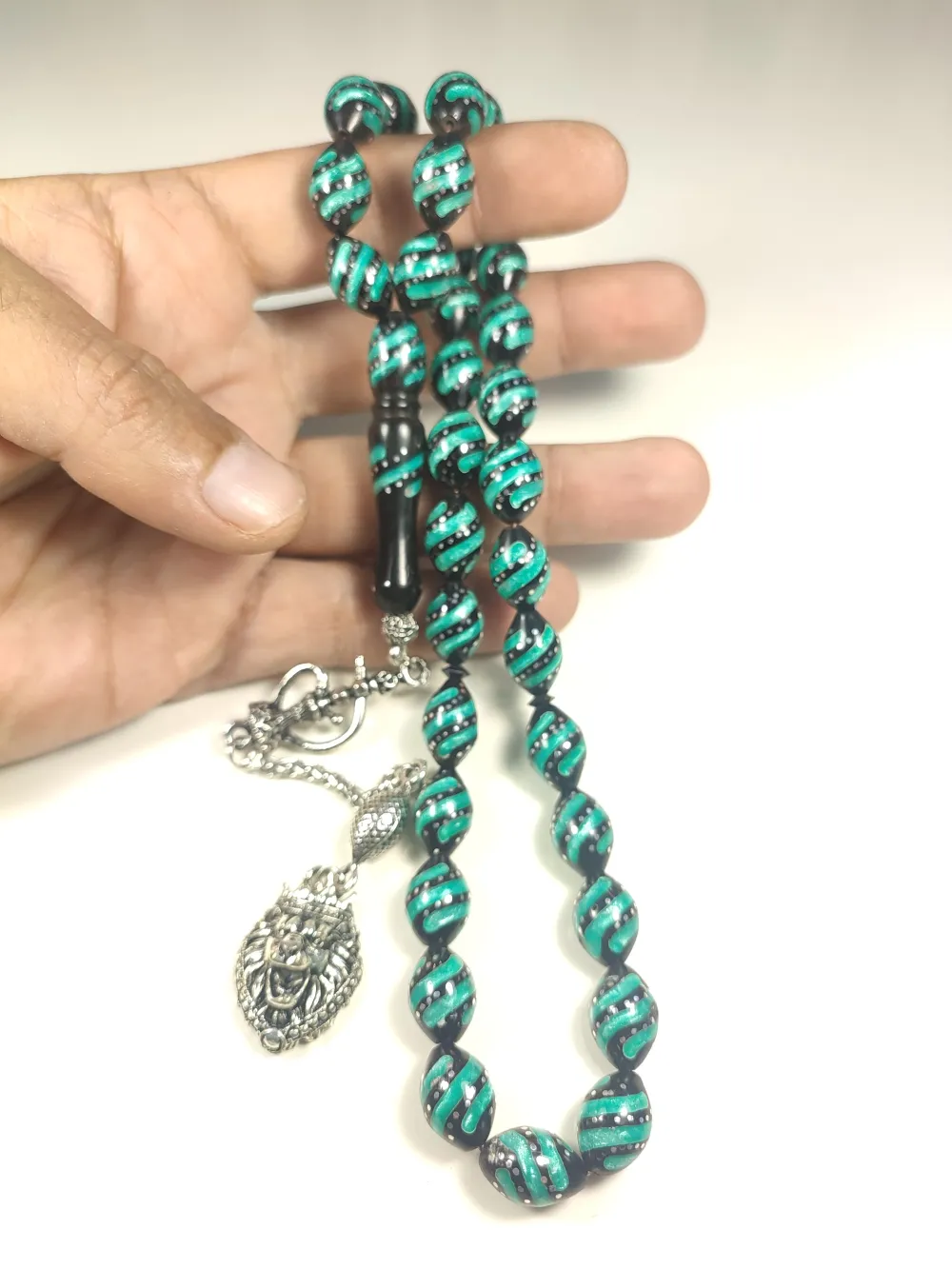 925 Ayar Gümüş Çakımlı Mi̇ne İşleme İri̇ Boy Kuka küçük resim 5