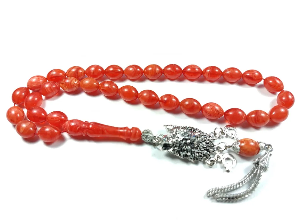 Kurt Başlı Alman Gümüş Püskül Kombi̇nli̇ 0.6 Deli̇m Sıkma Kehri̇bar küçük resim 2