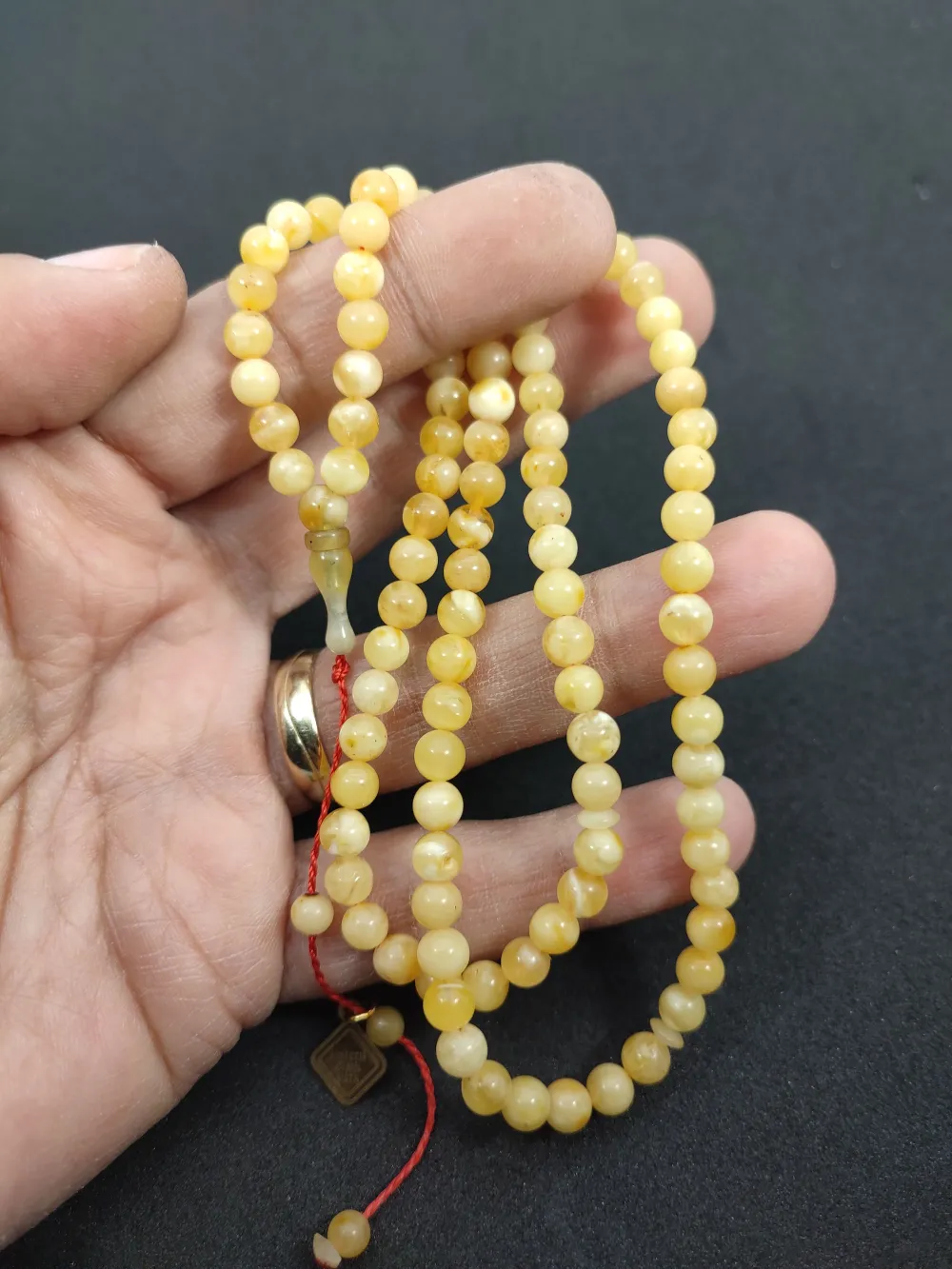 10.38 Gr İskeçeli̇ Cemi̇l Usta Eseri̇ El Boy Rus Kaya Damla Kehri̇bar Namaz Tesbi̇hi̇ küçük resim 5