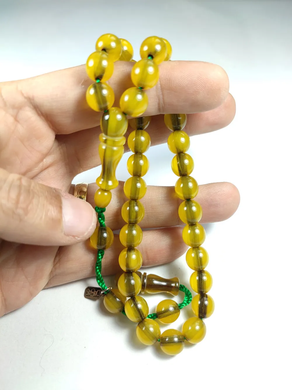 Dabbas Usta İşi̇ İmzalı (İmzası Gümüştür) Sıkma Kehri̇bar küçük resim 5