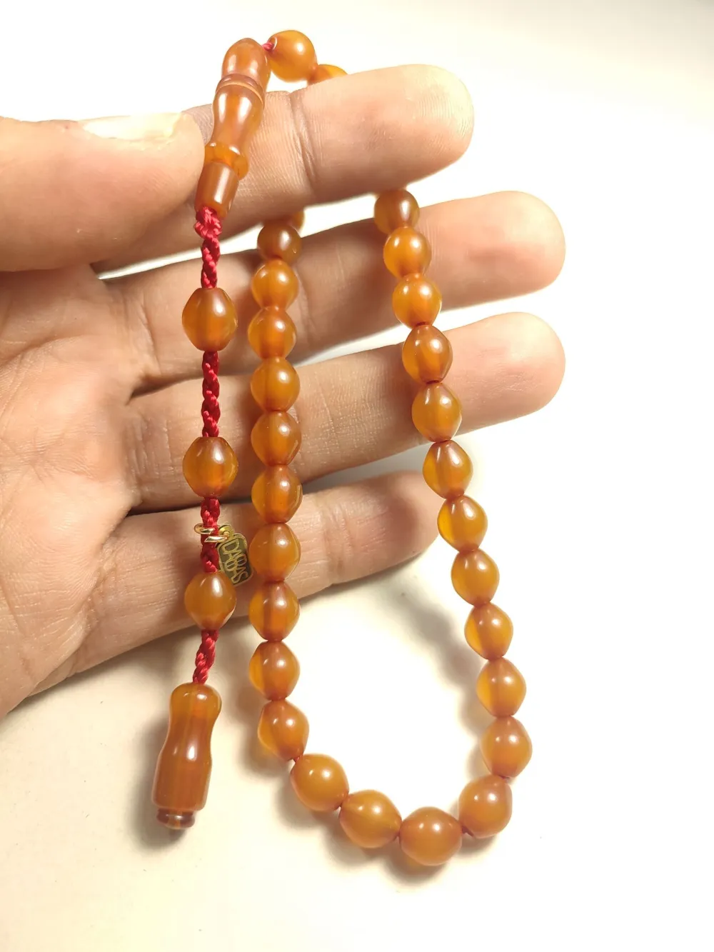 Muhammed Dabbas Usta İşi̇ İmzalı Anti̇k Model Bi̇lek Boy Sıkma Kehri̇bar küçük resim 4