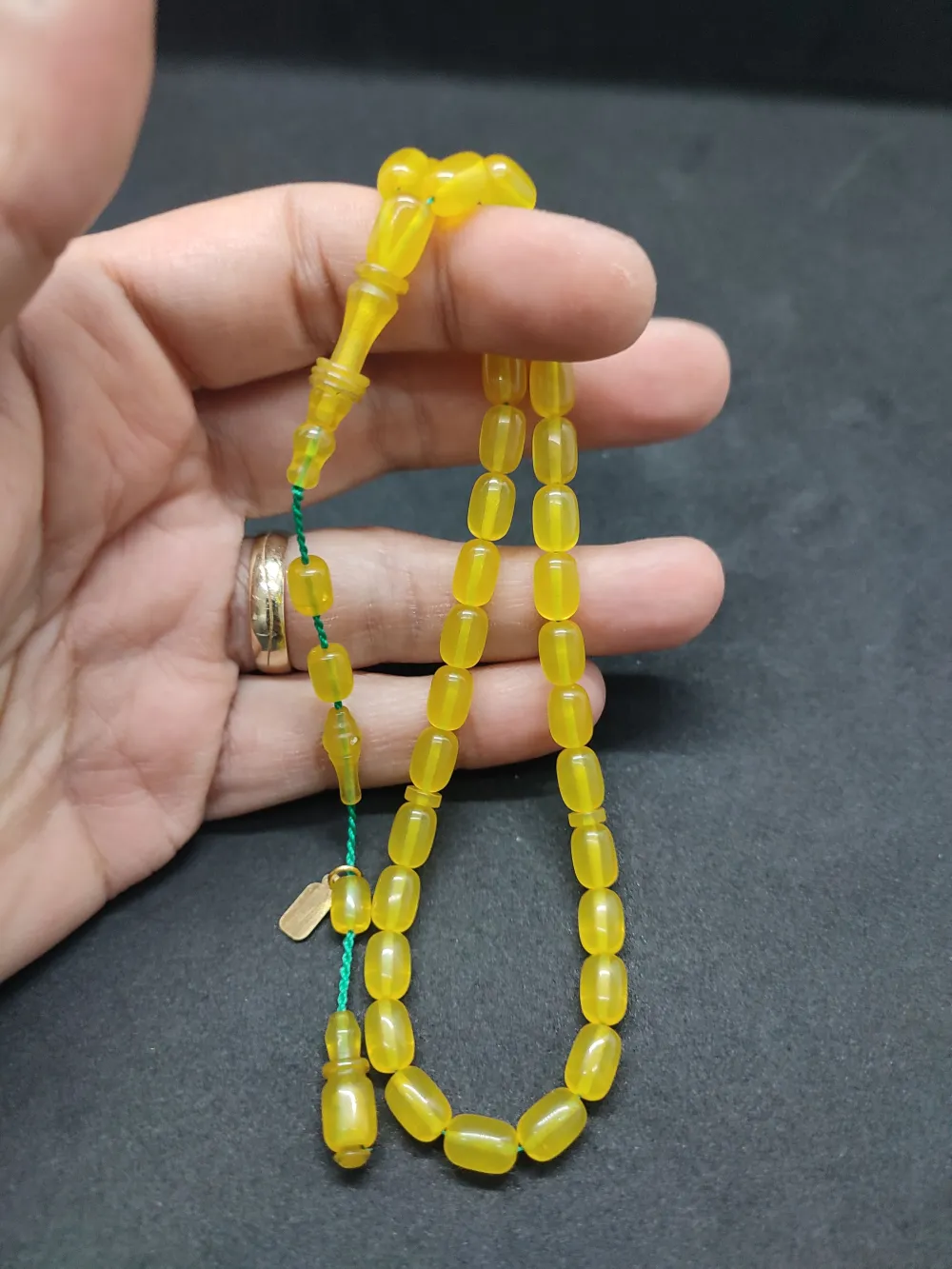 Uğur Şener Usta Eseri̇ İmame Halkalı Çi̇ft Kat Ci̇lalı Sıkma Kehri̇bar küçük resim 4