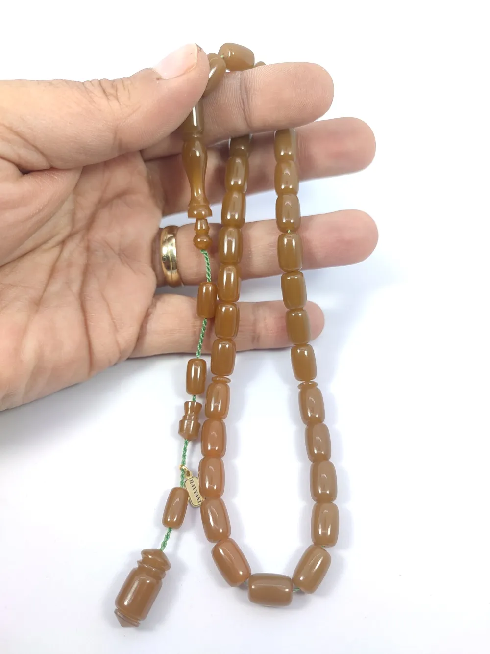 Hayyani̇ Usta İşi̇ İmzalı Rengi̇n Zi̇rvesi̇ Sıkma Kehri̇bar küçük resim 4