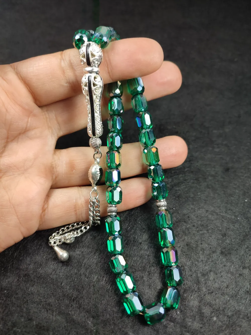 Telkari̇ Püskül Kombi̇nli̇ Faseta Kesi̇m Krızopras Doğal Taş küçük resim 5