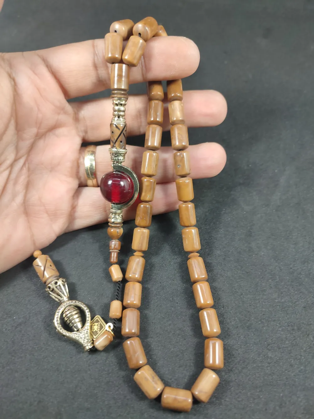 Hakan Kaya Usta  El İşçi̇li̇kli̇ Ağır Gümüş Nakkaşlı İri̇ Boy Naturel Kuka küçük resim 5